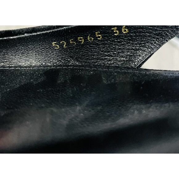 BALENCIAGA Black Velvet BB Knife Logo Slingback Pointed Toe Flats Size 36 US 6 - Picture 9 of 9